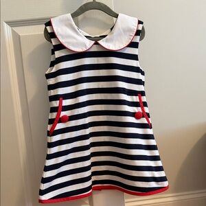 The Beaufort Bonnet Company Navy and White Striped Dress